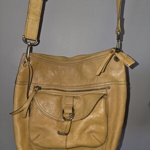 Fossil Mustard Yellow Leather Crossbody Bag